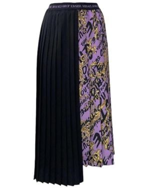 Versace Jeans Couture Rokken ,Veelkleurig ,Paarse Midi Rok 73Hae 8A5Ns 166G31 - Blauw