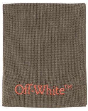 Off-White c/o Virgil Abloh Sciarpa verde lana cashmere italia - Marrone