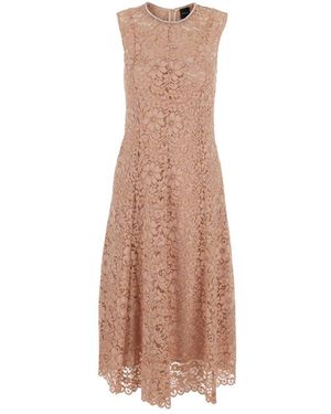 Plain Lace Sleeveless Dress - Bruin