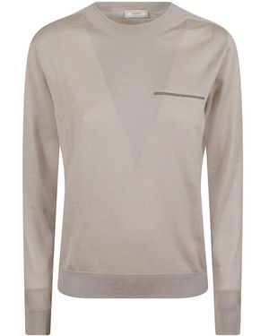 Peserico Round-Neck Knitwear - Gris