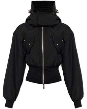 DSquared² Jassen ,Zwart ,Wol Isolatiejack Met Afneembare Capuchon