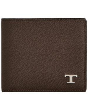 Tod's Accessoires ,Bruin ,T Timeless Bifold Portemonnee