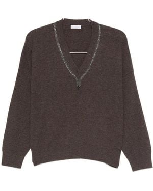Brunello Cucinelli Braune Pullover Für Stilvolles Aussehen