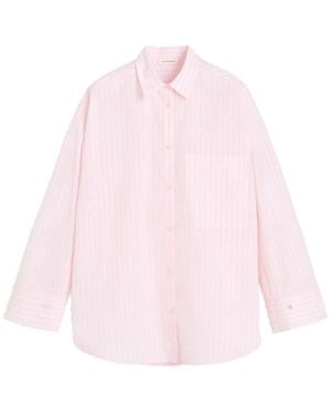 By Malene Birger Gestreepte Katoenen Overhemd Krijtroze
