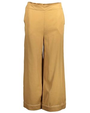 Kocca Braune hose elastischer bund kontrastdetails - Natur