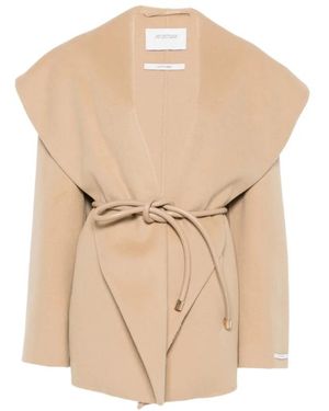 Sportmax Belted Coats - Natural