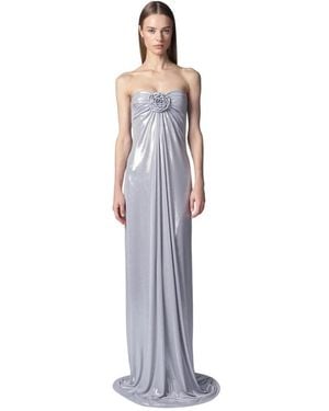 TWENTYFOUR Kleedjes ,Grijs ,Nosy Maxi Dress - Blauw