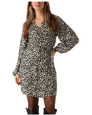 Another Label Leopard Print Mini Kleid - Schwarz
