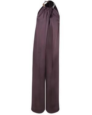 Stella McCartney Silberner Ärmelloser Jumpsuit Mit Ketten-Detail - Lila