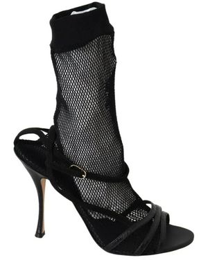 Dolce & Gabbana Suede Short Boots Sandals Shoes - Black