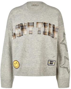 Le Comte Rundhalsstrickware - Grau