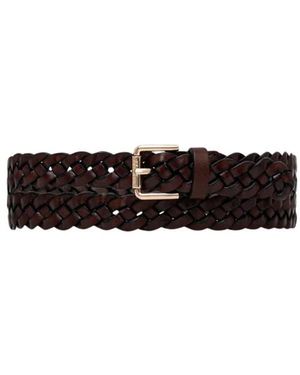 Max Mara Gevlochten Leren Riem - Zwart