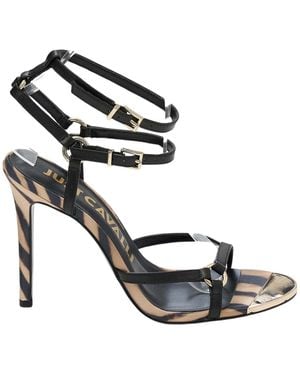 Just Cavalli Zebra Print Sandalen Mit Details - Schwarz