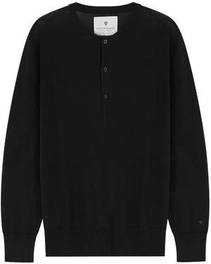 Seven Gauge Truien & Vesten ,Zwart ,Lyocell Pullover Ronde Hals L/S