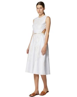 Silvian Heach Midi-Kleid Mit Stickereien Und Cut-Out-Details - Weiß