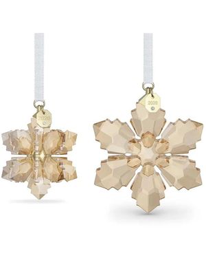 Swarovski Accessoires ,Geel ,Polyester Jaarlijkse Editie Feestelijke 3D Ornament Set 2026 - Metallic
