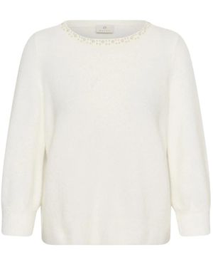 Kaffe Round-Neck Strickwaren - Weiß