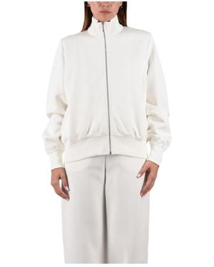 Max Mara Hoodies & Sweatvesten ,Wit ,Katoen Mmlvolume Zip-Through