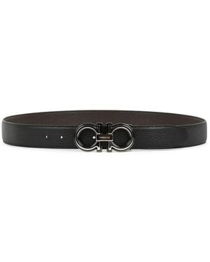 Ferragamo Reversibler Gancini Gürtel - Schwarz