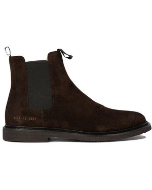 Common Projects Braune Stiefeletten Elegantes Elastisches Design