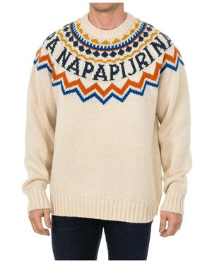 Napapijri Round-Neck Knitwear - Natural