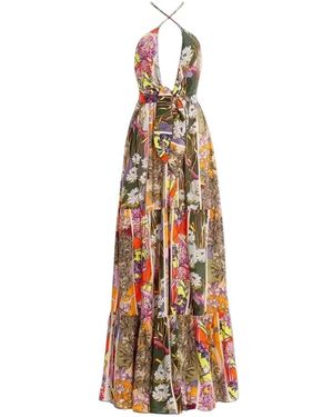 Agua Bendita Bloemige Fairy Jurk - Metallic