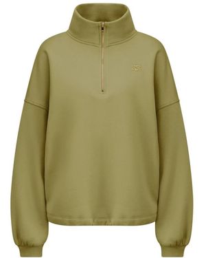Riani Hoodies & Sweatvesten ,Groen ,Halve Rits Sweatshirt