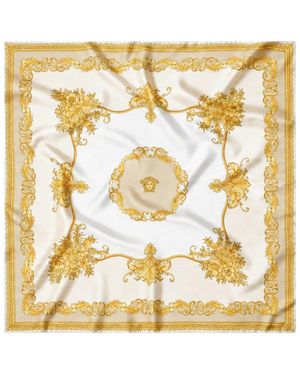 Versace Accessoires ,Leer Foulard 90X 90 - Metallic