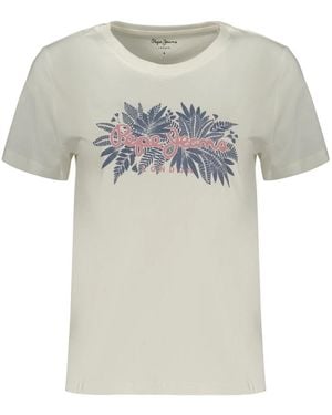 Pepe Jeans Tops ,Wit ,T-Shirt Met Korte Mouwen - Grijs