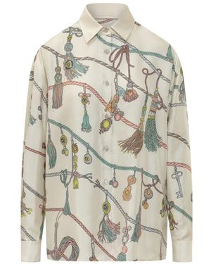 Versace Overhemden ,Veelkleurig ,Casual Shirts - Grijs