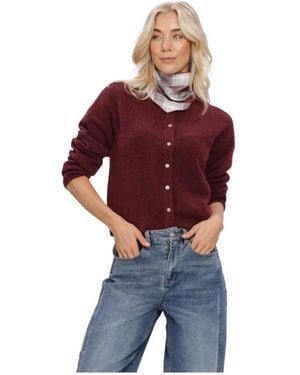 Object Objagate L/S Re Knit Cardigan Noos - Rood