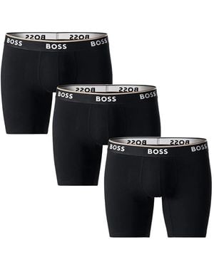 BOSS Baumwoll-Elastan-Boxershorts Im 3Er-Pack - Schwarz