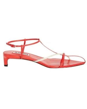 Jil Sander Cage Low Heeled Sandal - Rood