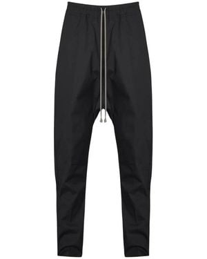 Rick Owens Broeken ,Zwart ,Katoen Broek Met Drop Crotch En Trekkoord
