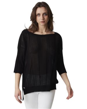 Manila Grace Stilvolles Overshirt - Schwarz