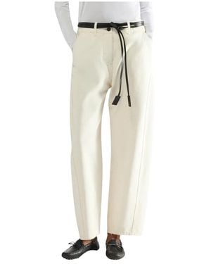 Liviana Conti Straight Trousers - Natural