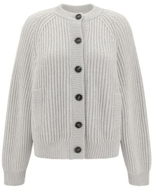 Brunello Cucinelli Kaschmir-Strickjacke Mit Raglanärmeln - Grau