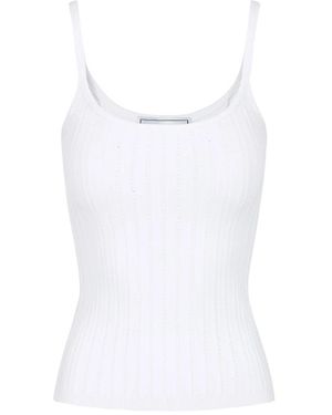 Iceberg Geribbelde Tanktop Met Oogjesdetails - Wit