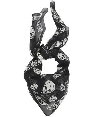 McQueen Silky Scarves - Black