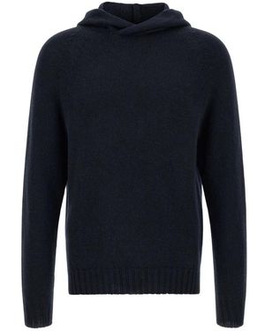 Ma'ry'ya Relaxed Raglan Hooded Sweater - Blauw