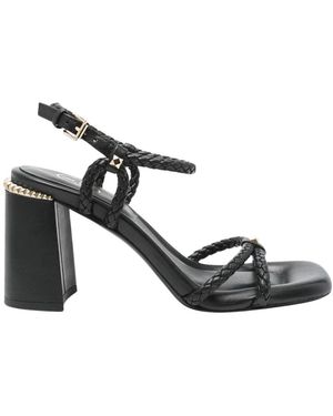 Ash Schoenen ,Zwart ,Leer Lola Bis Blokhak Sandaal - Metallic