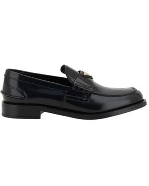 Prada Elegante Leder-Loafer Mit Ikonischen Details - Schwarz