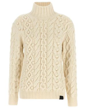 Stella McCartney Truien & Vesten ,Wit ,Wol Turtleneck Trui - Naturel