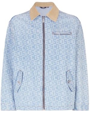 Gcds Monogram Denim Harrington Jacke - Blau