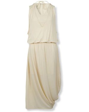 Lemaire Kleedjes ,Double Layer Drape Dress - Naturel