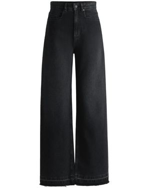HUGO Moderne Wide Leg Denim Jeans - Schwarz