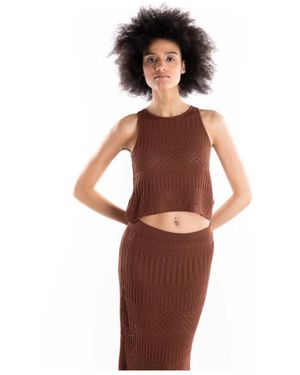 Akep Sleeveless Tops - Marron