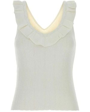 Blumarine V-Neck Knitwear - Grey