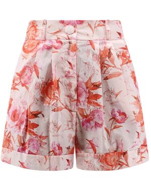 ACTUALEE Printed Cotton Shorts - Rood