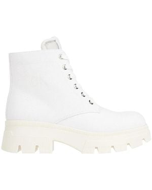 Calvin Klein Lace-Up Ankle Boots - White